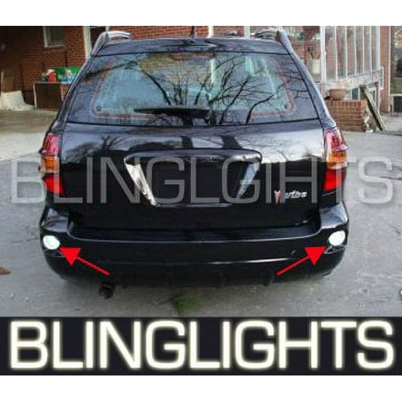 For 2003-2008 Pontiac Vibe Rear Bumper LED Lamps Reverse Backup Driving Fog Back-up Lights Kit