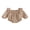 Khaki, variant on Newborn Baby Girl Spring Fall Winter Outfit Plaid Gingham Bubble Romper Infant Girl Clothes Long Sleeve Square Neck Sweet Bodysuit Playsuit