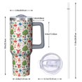 thumbnail image 2 of White Christmas Gnome Pattern Tumbler with Handle and Lid,40oz Double Wall Vacuum Insulated Tumbler,Cups Gift for Women and Men, 2 of 7