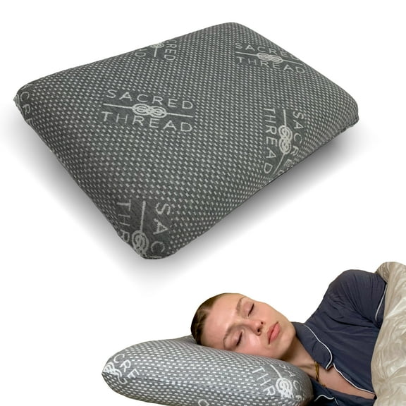 Sacred Thread Memory Foam Pillow, Adaptive Memory Foam for Pressure Relief, Cooling Charcoal Cover