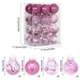 thumbnail image 3 of Fllostpr 24PC Glitter Christmas Ball Ornament Set, Festive Shatterproof Hanging Decor for Xmas Tree Wreath Garland Mantel, Pink 2.4", 3 of 6