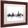 thumbnail image 2 of Trademark Fine Art "Barcelona Spain Skyline B&W" Canvas Art by Michael Tompsett, White Matte, Wood Frame, 2 of 4