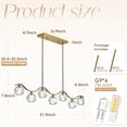 thumbnail image 6 of Modern Crystal Chandeliers for Dining Room, Island Light Fixture Over Table,7-Light Height Adjustable Hanging Pendant Light Fixtures for Kitchen, Living Room, Bedroom, L47'', 6 of 10