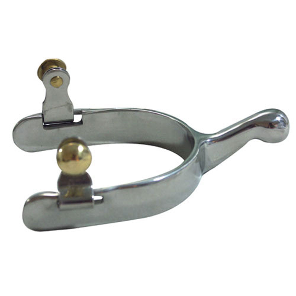 Ball End Humane Spurs Stainless Steel Band Brass Buttons Ladies Size 