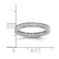 thumbnail image 4 of 14k White Gold Polished Size 5 Channel-set 1 carat Princess Diamond Complete Eternity Band, 4 of 5