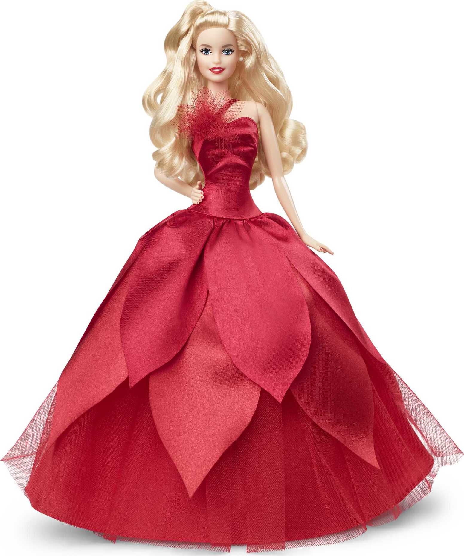 NEW BARBIE CHRISTMAS HOLIDAY BALLERINA DOLL RED GOLD BALLET DRESS HOSE SLIPPERS 