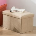 thumbnail image 4 of Storage Footrest Stool, Saving Space Fabric Multifunctional Storage Stool  for Bedroom for Dormitory Grey,Khaki, 4 of 7