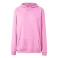 thumbnail image 4 of Kaprioy Oversized Sweatshirt For Women Long Sleeve Hoodies Fall Fashion Clothes Going Out Tops Casual Fleece Hooded Sweatshirts Pink, S, 4 of 4