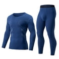 thumbnail image 1 of Mens Long Johns Thermal Set, Mens Solid Color Warm Thermal Underwear Set, 1 of 8