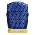 thumbnail image 2 of inlzdz Gilet Prince Arabe Sans Manches Brodé à Franges Mini Veste Bleu Royal 6, 2 of 4