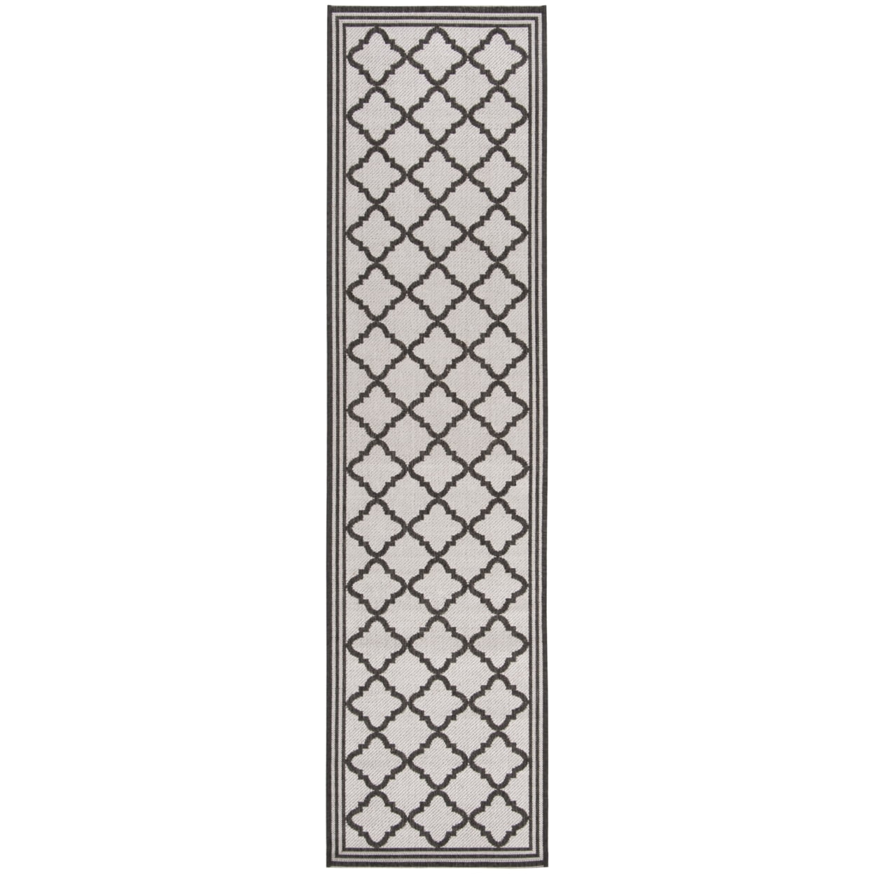 SAFAVIEH Beach House Nima Trellis Indoor/Outdoor Area Rug Light Grey/Charcoal, 3' x 5'