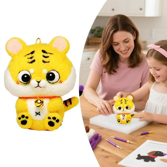 BESTSKY Needle Felting Kit,Obedient Tiger Felting Kit with Wools,Needles,Foom Mat and Instructions,Felting Kits for Beginners Adult DIY Decor,Style1