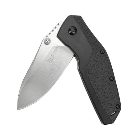 Kershaw Swerve (3850); Folding Pocketknife with 3-In. Stonewashed Stainless Steel Blade; Glass-Filled Nylon Handle Features K-Texture Grip, SpeedSafe Open, Liner Lock and Reversible Pocketclip; 4.8