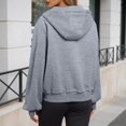 thumbnail image 4 of VNKIDY Sweatshirt Women Zip Up Hoodie With Thumbholes Pockets Autumn Winter Outerwear For Long Sleeve Solid Color Pullover Comfort Streetwear, 4 of 6