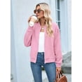 thumbnail image 4 of Womens Jacket Coat Casual Stand Collar Zip Up Fall Fashion Jackets Outfits with Pockets Pink XXL, 4 of 8