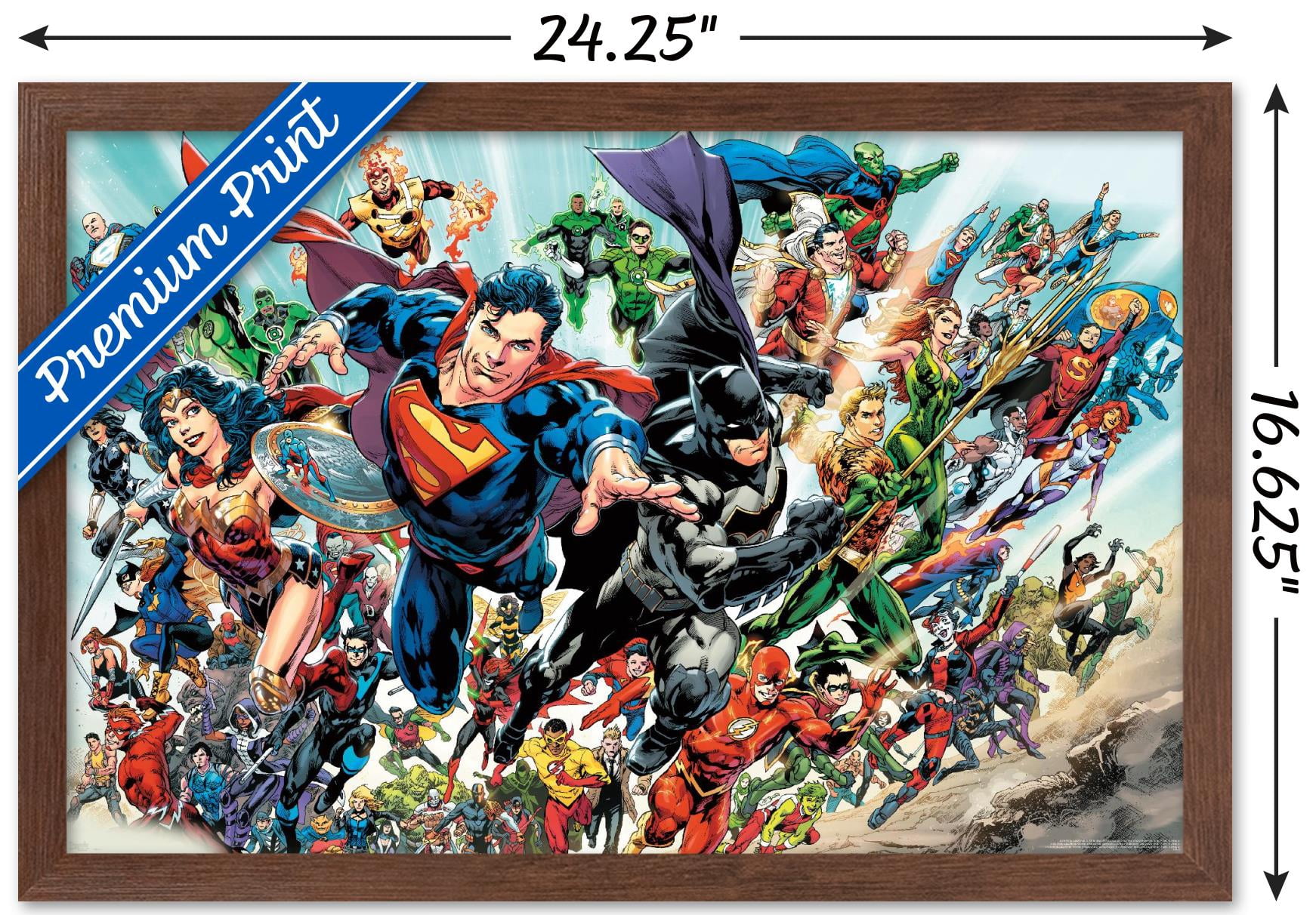 DC Comics - Justice League Rebirth - Group Wall Poster, 14.725" x 22.375", Framed