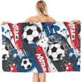 thumbnail image 2 of Yibo Beach Towel Soccer Theme Bath Towel Quick Dry Pool Towel Ultra Absorbent Towel Lightweight Shower Towel for Bathroom Outdoor Swimming, 2 of 9