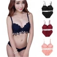 thumbnail image 7 of Wuffmeow Women Sexy Lace Push Up Bra and Panty Set Bralette Lingerie 2 Piece Babydoll Bodysuit Underwire Brassiere Outfit, 7 of 7