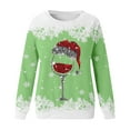 thumbnail image 4 of WEAIXIMIUNG Sweatshirts Grande Taille pour Femmes Mode Hiver Décontracté Rouge Verre Flocon de Neige Imprimé de Noël Col Rond Manches Longues Sweat à Capuche, 4 of 4