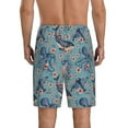 thumbnail image 2 of Balery Underwater Animals and Flowers Men's Cotton Knit Pajama Shorts Waistband & Pockets,Short Pajama Pants-Small, 2 of 8