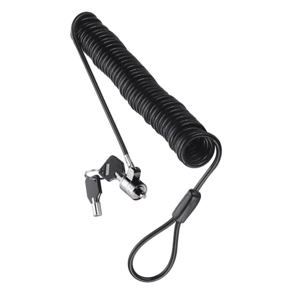 Laptop Computer Lock Laptop Lock Anti-Theft Lock Universal Retractable Spring Rope Steel Cable Key Computer Lock,1 * Computer Lock 2 * keys,Black