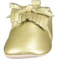 thumbnail image 2 of Hudson Baby Infant Unisex Moccasin Shoes, Gold, 0-6 Months, 2 of 8