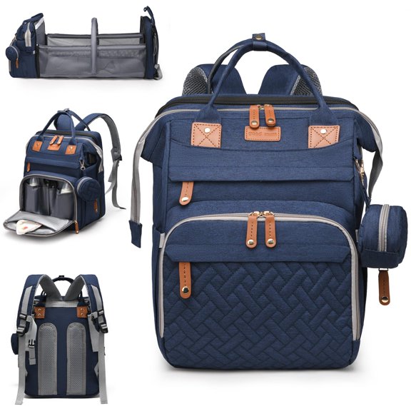 Mochila bolso cambiador para bebé AHNTTGS con puerto USB 41 x 22 x 32 cm