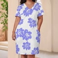 thumbnail image 3 of Periwinkle Flowers White Background Print Summer Dresses for Women Beach Boho, 3 of 5