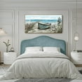 thumbnail image 5 of HFDF Extra Large Wall Art for Living Room Coastal Décor Rustic Rowboat Canvas Print Big Beach Themed Painting Seagull Vintage Boat Sea Bird Artwork Oversized Blue Teal Seaside Ocean 10x8inch Framed, 5 of 6