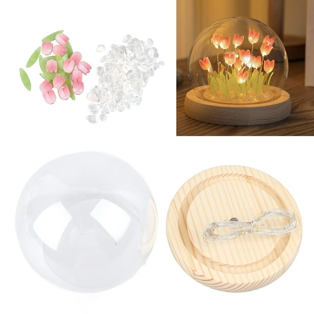 Oubit Tulip Ambient Light,Tulip Night Light LED Desk Ornament Tulip Night Light Seamless Integration