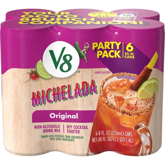 V8 Michelada Non-Alcoholic Drink Mix, 8 fl oz (6 Pack)