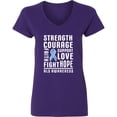 thumbnail image 3 of Inktastic ALS Awareness Strength Courage Support Women's V-Neck T-Shirt, 3 of 5