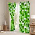 thumbnail image 3 of Manfei Modern Abstract Geometric Curtains Pack of 2 (42x84 Each),Minimalism Buffalo Checkered Curtains Blackout,Green White Pixel Bedroom Curtains For Teens,Luxury Bedroom Decor, 3 of 6