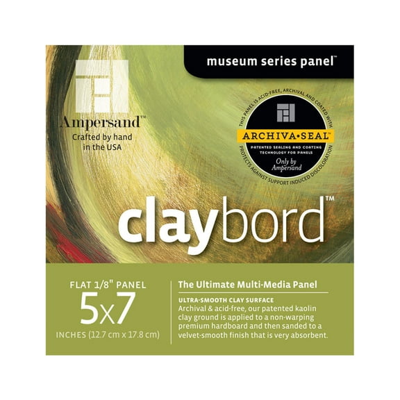 Ampersand Art Claybord, Uncradled, 1/8" Profile, 5" x 7" 3/Pkg.