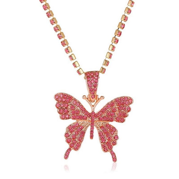 Collar para mujer, joyería para mujer, joyería para mujer, collar con colgante de oro rosa para mujer, cadena para suéter, regalo para mujer, collar con colgante