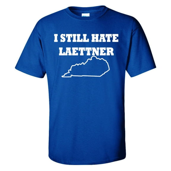 Shedd Shirts Blue Christian Laettner "I Still HATE Laettner" Youth Large T-Shirt