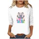 thumbnail image 1 of Mujeres 3/4 Manga Tops Impresión Casual Cuello Redondo Camiseta Top Blusa, Poliéster Toda la Temporada, 1 of 4