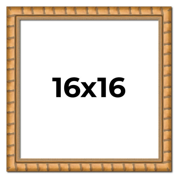 16x16 Frame Gold Real Wood Picture Frame Width 1.5 inches | Interior Frame Depth 0.5 inches |