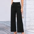 thumbnail image 4 of Kvture Women's Wide Leg Pants High Waist Stretchy Pants Dressy Business Work Casual Trousers with Pockets Black XXL, 4 of 7