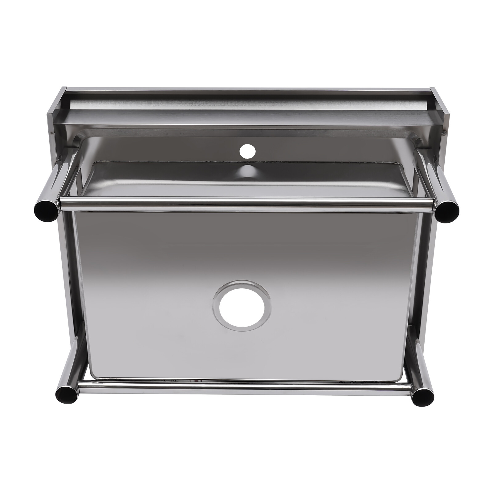 Modern Free-standing Silver Commercial Utility Prep Sink Stainless Steel 1 Compartment w/Basins Backsplash
