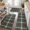 thumbnail image 2 of Brown Blue Checkerboard Checkered Pattern Kitchen Rugs Sets Of 3,Kitchen Runner Rugs Non Skid Washable,Decorative Kitchen Floor Mats for Kitchen,Sink,Laundry,17"x30"+ 17"x47" + 17"x59", 2 of 6