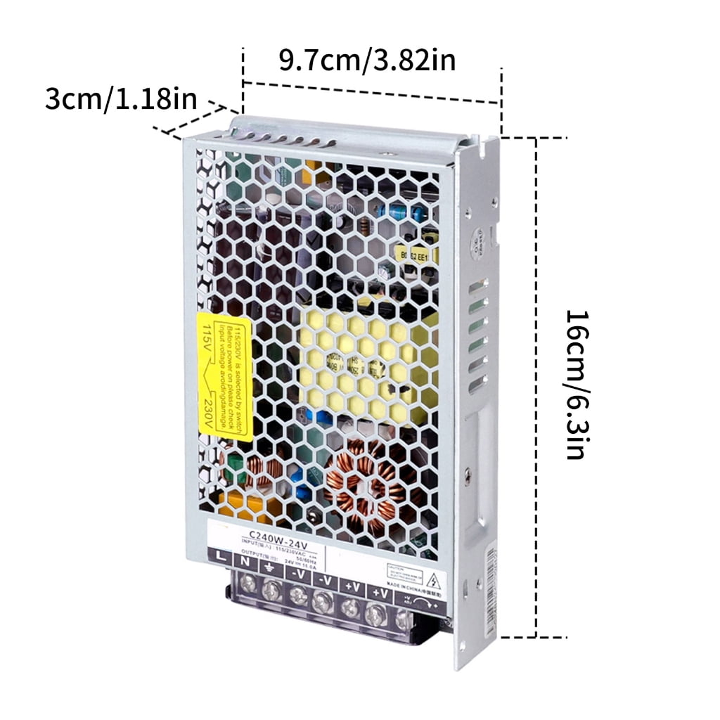 24V Power Supply For Printers Metal Housing Enhances Heat Dissipation Via Meshed Design High Output Compactly & Quiet