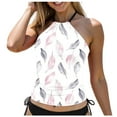 thumbnail image 3 of adviicd Womens Tankini Tops Women Ruffle High Waisted Tankini Swimsuit Tummy Control Bathing Suit(Light Pink,S), 3 of 7