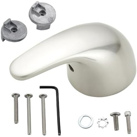 Chrome Shower Handle Metal Replacement Compatible with Moen Lever Shower Handle Kit for Single Handle Tub and Shower Faucets, 100657