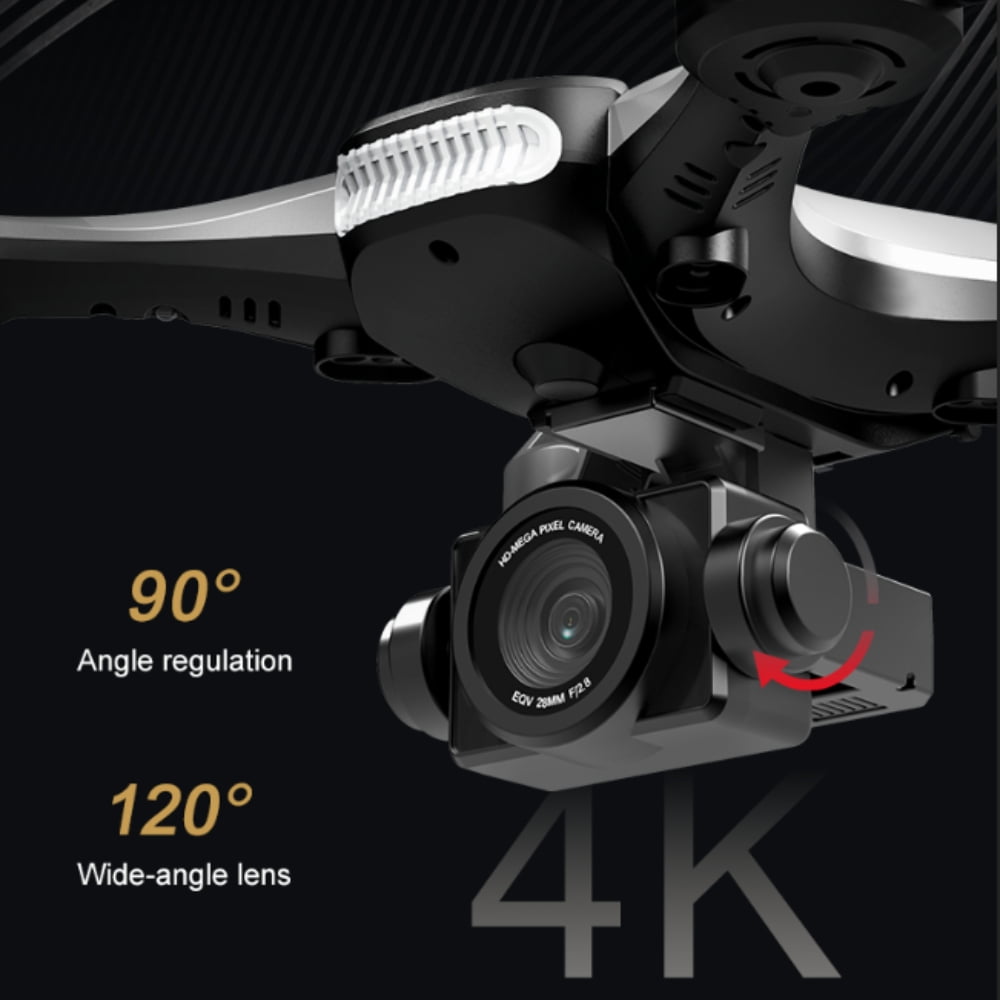 Drone with Camera, Dual Camera 4K HD Drone, Toy Gift for Adults, Kids, Beginners, WiFi FPV Real Time Video, HD Mapping with LED Night Light, One Key Takeoff/Landing, Altitude Hold, Gesture Photo Takin