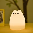 thumbnail image 2 of Lámpara de gato, linda luz de noche de gato para mujeres, mamás, adolescentes, niñas, niños, amantes de los gatos, decoración de habitación de anime, luz nocturna, lámpara de gatito de silicona oso de fresa Hogar, 2 of 4