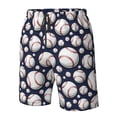 thumbnail image 5 of Kdxio Cute Basebal Pattern Mens Casual Shorts - Drawstring Summer Beach Sports Shorts for Men, 5 of 9