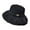 Black, variant on Women's Scalloped Wide Brim Straw Sun Garden Hats Boho Gauze Decor Beach Hat,Color:Black