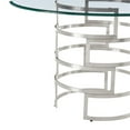 thumbnail image 6 of Diaz  Round Dining Table with Brushed Stainless Steel Base and Glass Tabletop, 6 of 9