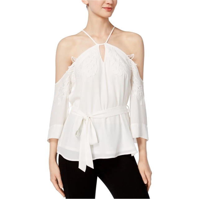 bar III Blusa tipo túnica con apliques para mujer, blanca, mediana bar III Sayo